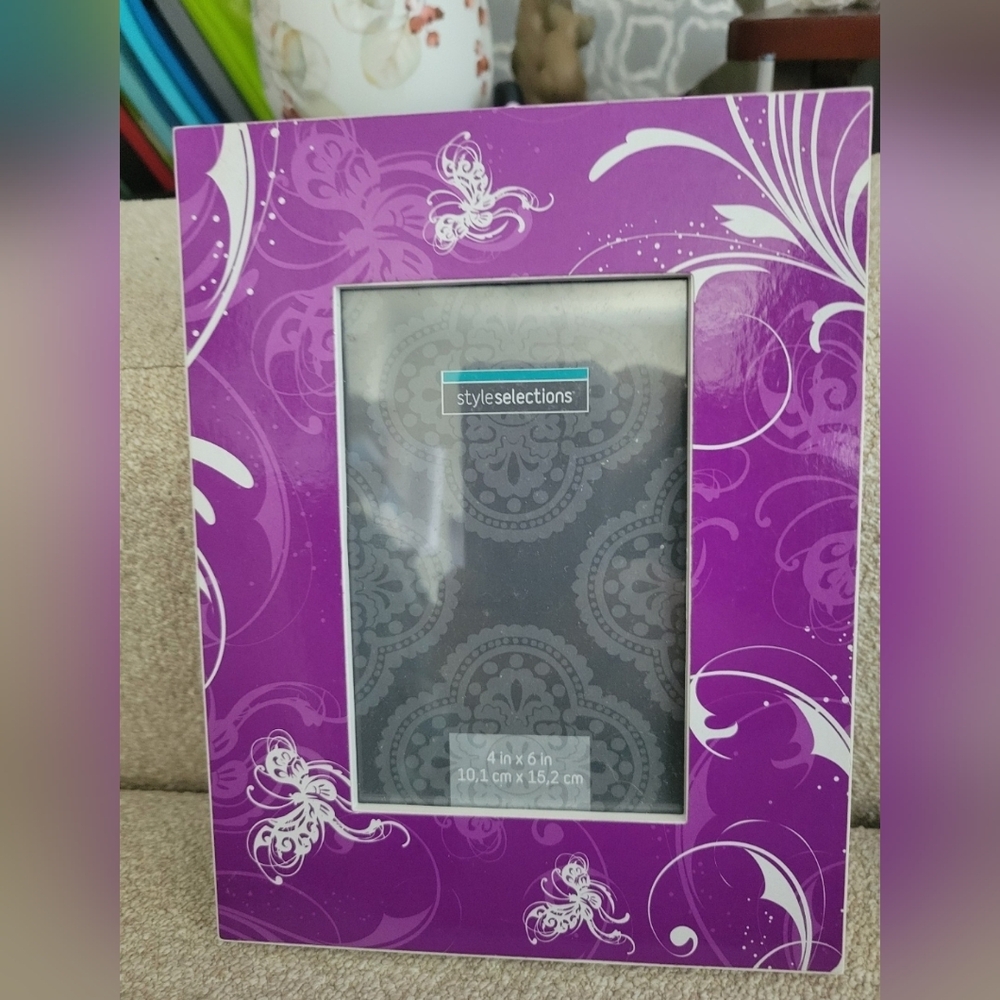 Purple and White Style Butterfly Selections Photo Frame